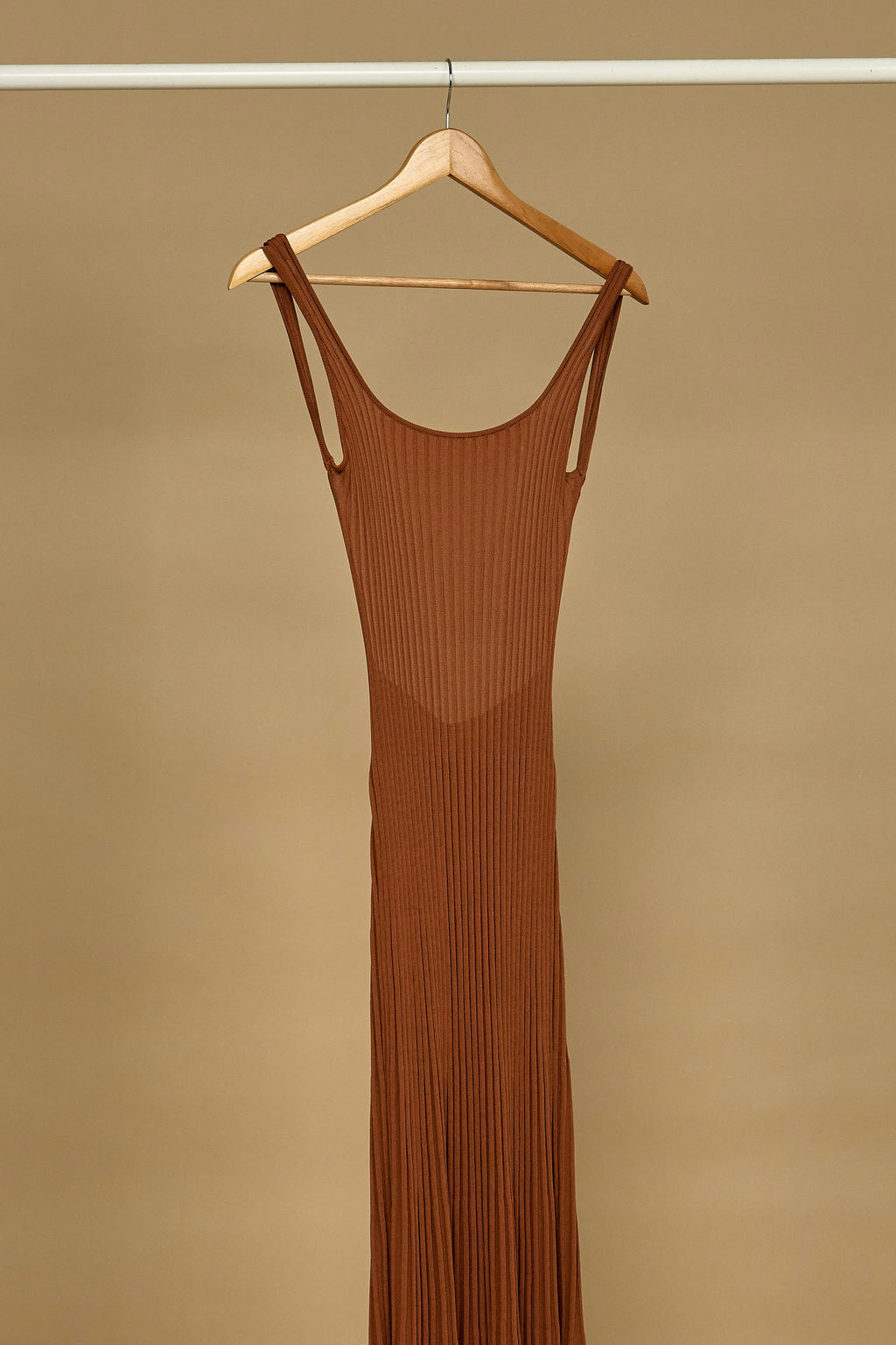 brown ribbed dress zara Zara Ribbed Ruched Mini Fitted T Shirt Brown Dress Womens Medium NWT