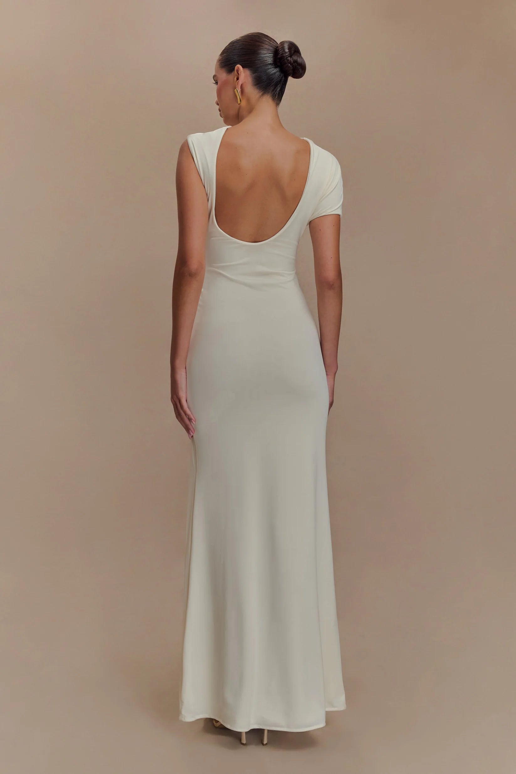 Slinky Maxi Dress With Hardware - Ivory