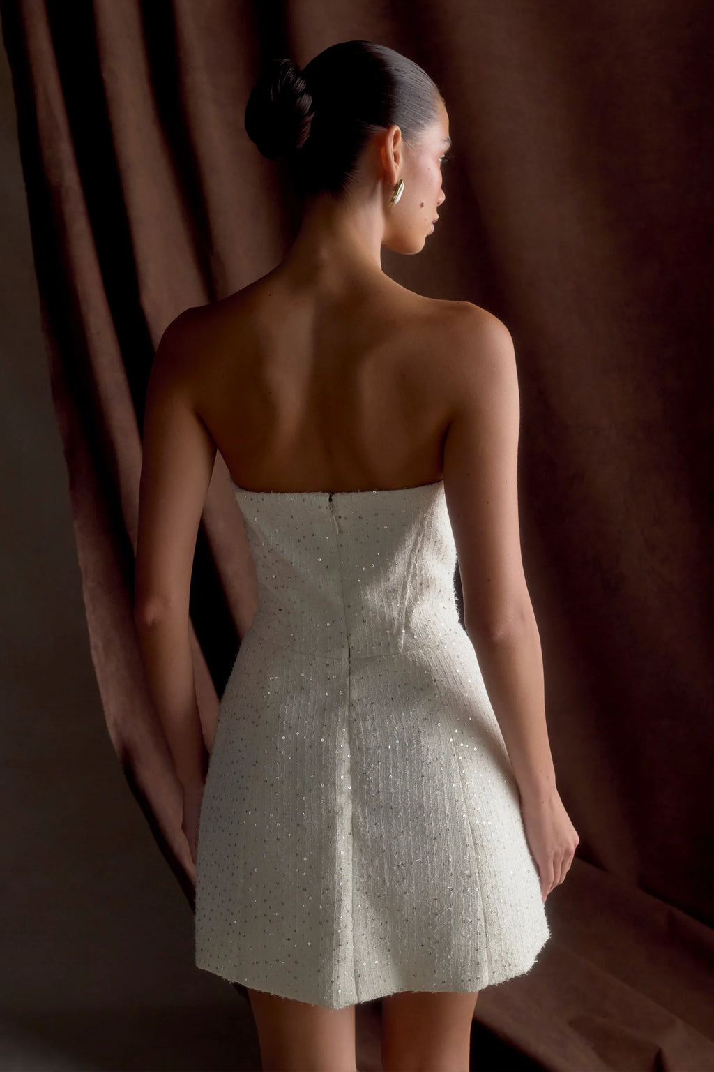 Tweed Corset Mini Dress - White