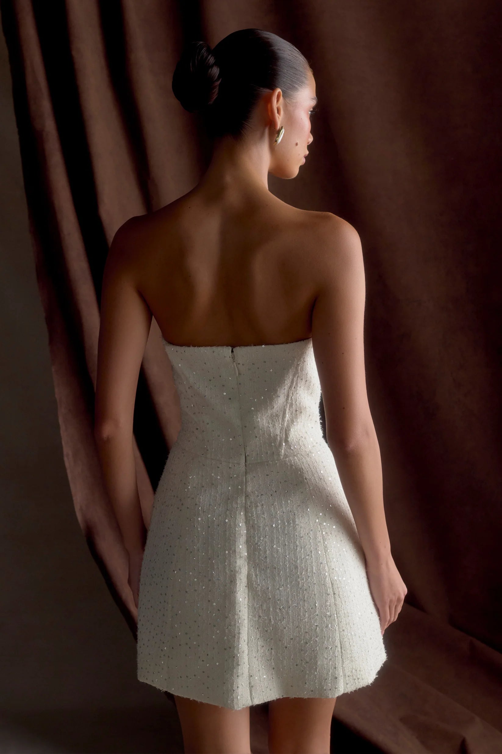 Tweed Corset Mini Dress - White