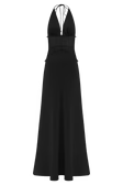 Lace And Satin Maxi Dress - Black